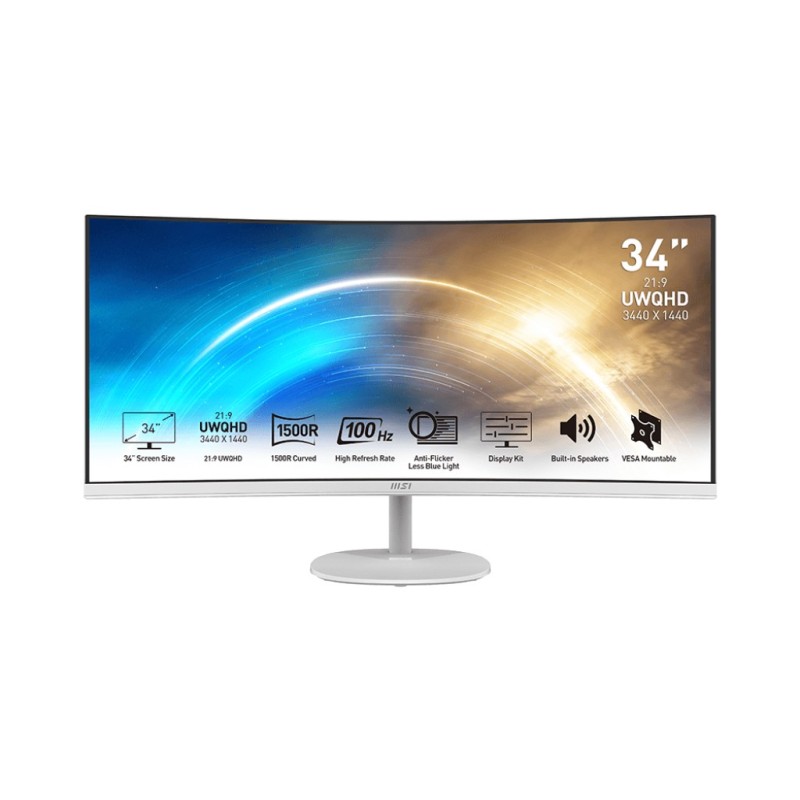 MSI Pro MP341CQWDE 86,4cm (34")UWQHD VA Office Monitor Curved 21:9 HDMI/DP 100Hz